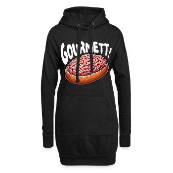 Gourmett - Lustiges Design mit Mett-Brötchen - Hoodie-Kleid - Schwarz - Vorne