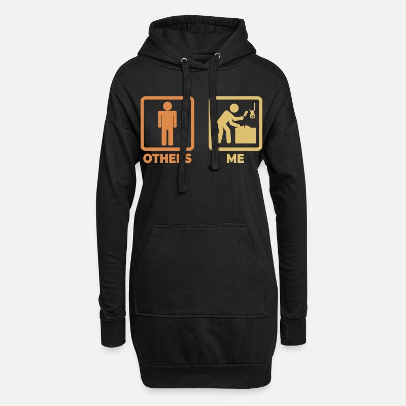 Fleischer Strichmännchen - Hoodie-Kleid - Schwarz