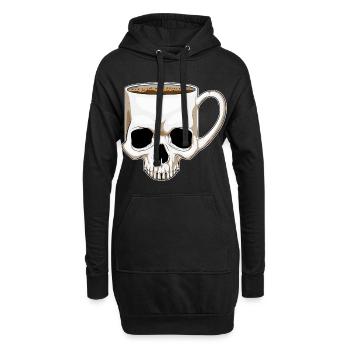 Totenkopf Kaffee Becher - Hoodie-Kleid - Schwarz - Vorne