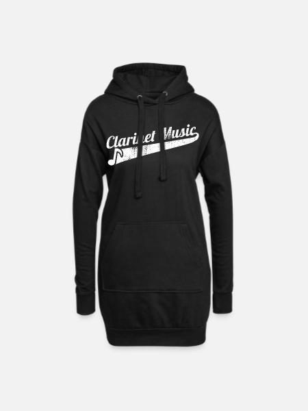 Funny Clarinet Music - Hoodie Dress - black