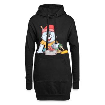 Curling Ours polaire - Sweat-shirt à capuche long Femme - noir - Devant