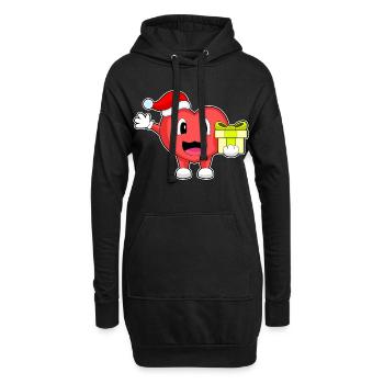 Forfait Noël Coeur - Sweat-shirt à capuche long Femme - noir - Devant