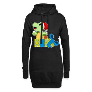 Forfaits de Noël tortue - Sweat-shirt à capuche long Femme - noir - Devant