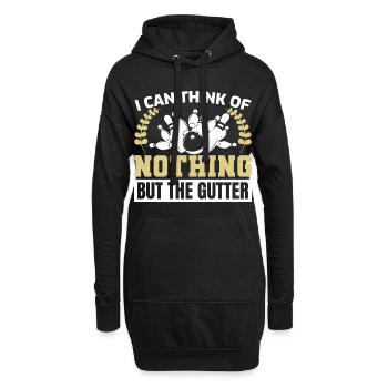 Lustiger Bowler Witz - Hoodie-Kleid - Schwarz - Vorne