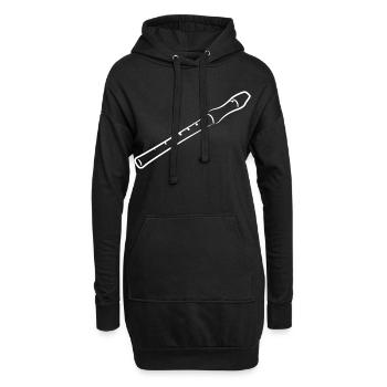 Croquis de flûte - Sweat-shirt à capuche long Femme - noir - Devant