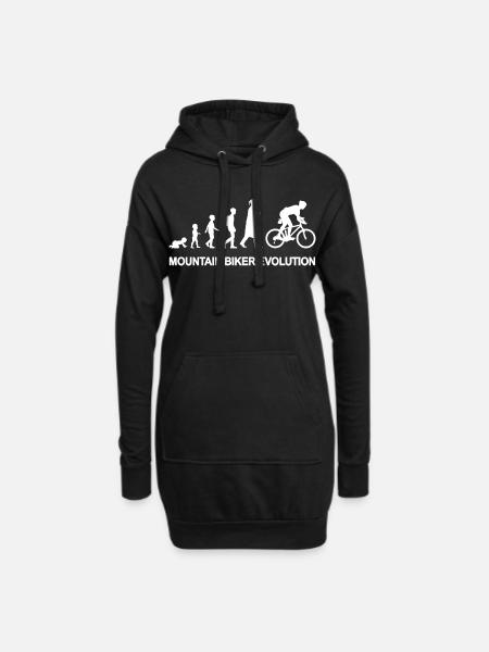 Vom Kind zum Mountainbiker - Hoodie-Kleid - Schwarz