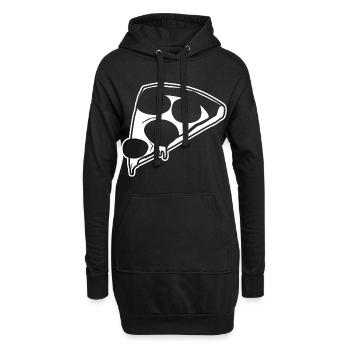 Dessin de pizza - Sweat-shirt à capuche long Femme - noir - Devant