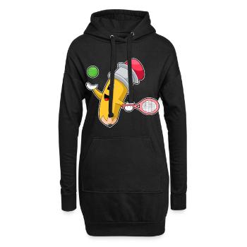 Raquette de tennis crayon - Sweat-shirt à capuche long Femme - noir - Devant