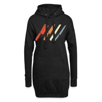 Retro Messer Set - Hoodie-Kleid - Schwarz - Vorne