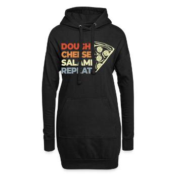 Lustiger Pizza Spruch - Hoodie-Kleid - Schwarz - Vorne