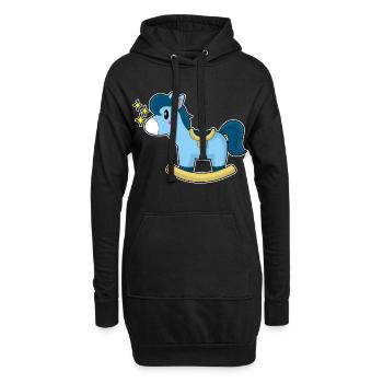 Süßes Schaukelpferd - Hoodie-Kleid - Schwarz - Vorne