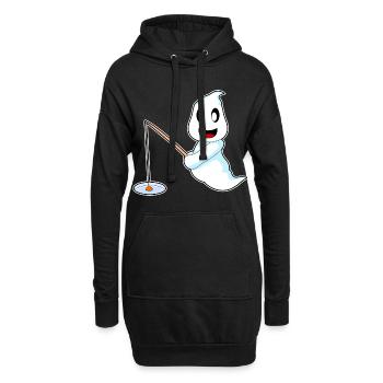 Pêche aux fantômes à Halloween - Sweat-shirt à capuche long Femme - noir - Devant