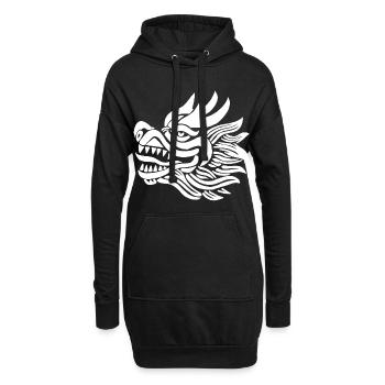 Tête de dragon chinois (blanc) - Sweat-shirt à capuche long Femme - noir - Devant