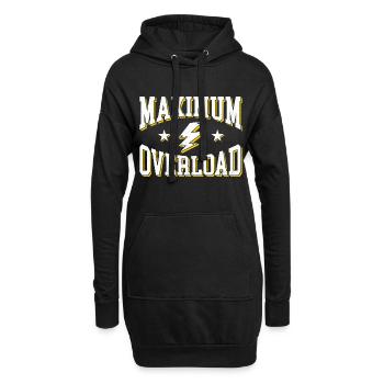 Maximale Überladung Kräftiger Retro-Druck - Hoodie-Kleid - Schwarz - Vorne