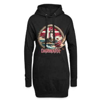 Danmark - Dänemark - Denmark - Hoodie-Kleid - Schwarz - Vorne