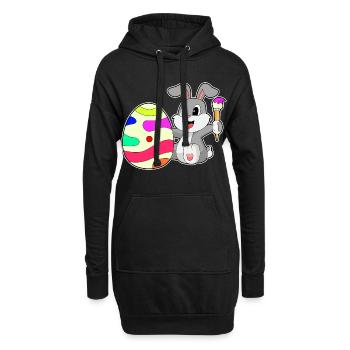 Coloriage de Pâques de Bunny - Sweat-shirt à capuche long Femme - noir - Devant