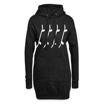 Skateboards Skizze - Hoodie-Kleid - Schwarz - Vorne