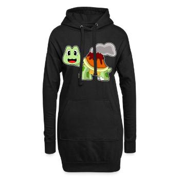 Volcan de la tortue - Sweat-shirt à capuche long Femme - noir - Devant