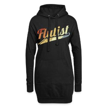 Flûtiste rétro - Sweat-shirt à capuche long Femme - noir - Devant