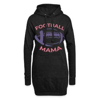 Maman de football - Sweat-shirt à capuche long Femme - noir - Devant