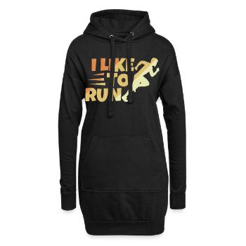 Läuferspruch - Hoodie-Kleid - Schwarz - Vorne