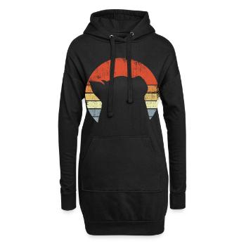 Katze Skizze Vintage Look - Hoodie-Kleid - Schwarz - Vorne