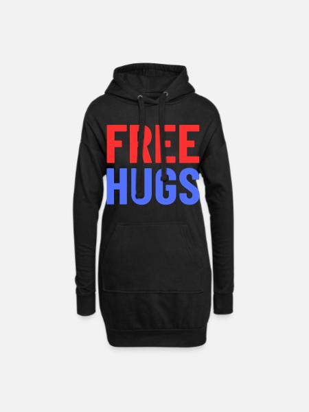 Free Hugs - Hoodie-Kleid - Schwarz