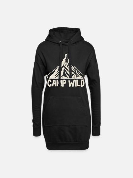 Camp Wild - Bergzelt [Weiß] - Hoodie-Kleid - Schwarz