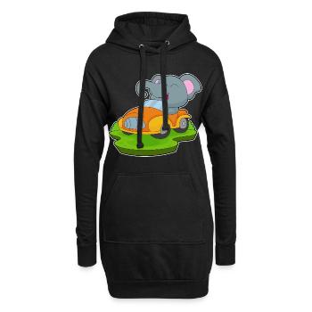Elefant Auto - Hoodie-Kleid - Schwarz - Vorne