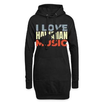 Musique hawaïenne - Sweat-shirt à capuche long Femme - noir - Devant