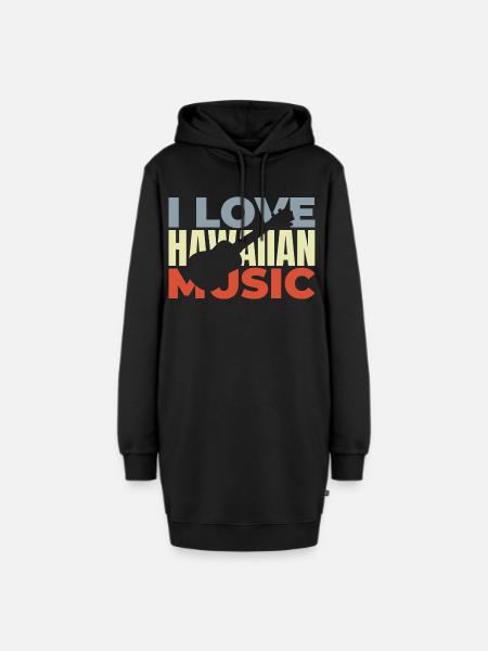 Hawaii Musik - Hoodie-Kleid - Schwarz