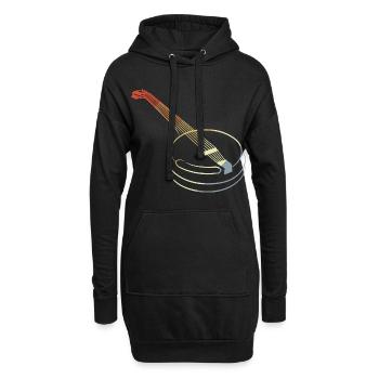 Vintage Banjo Drawing - Hoodie Dress - black - Front