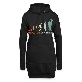 Entwicklung eines Tubisten - Hoodie-Kleid - Schwarz - Vorne