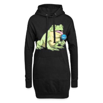 Frosch Lutscher - Hoodie-Kleid - Schwarz - Vorne