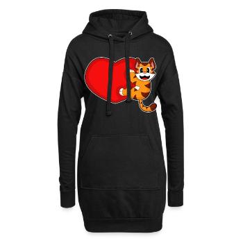 Tiger Herz - Hoodie-Kleid - Schwarz - Vorne