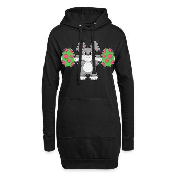 Culturisme de Pâques Bunny - Sweat-shirt à capuche long Femme - noir - Devant