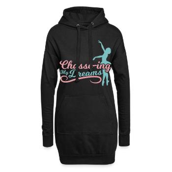 Verfolge Meine Träume - Hoodie-Kleid - Schwarz - Vorne