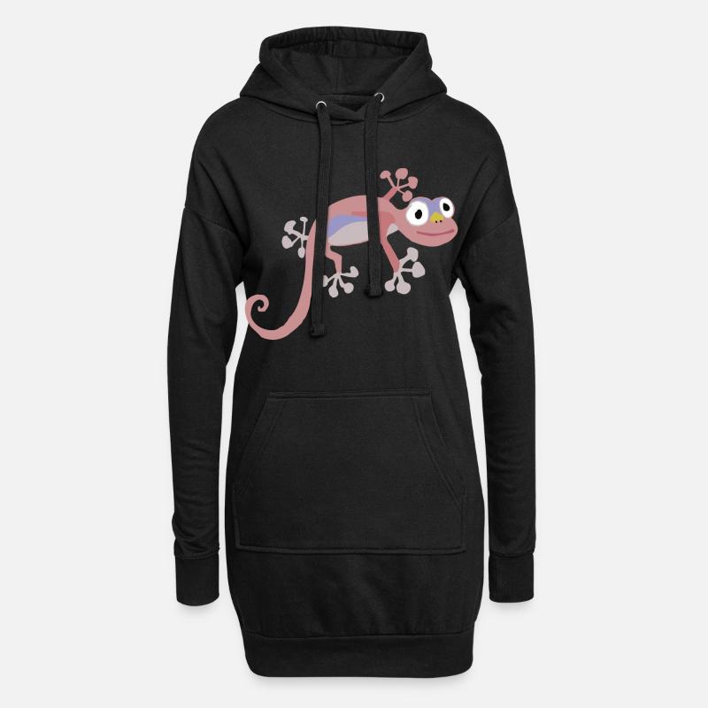 Rangei - Salamandre Rose Délicate - Sweat-shirt à capuche long Femme - noir