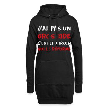 J’ai pas un gros bide c’est le miroir qui déforme - Sweat-shirt à capuche long Femme - noir - Devant