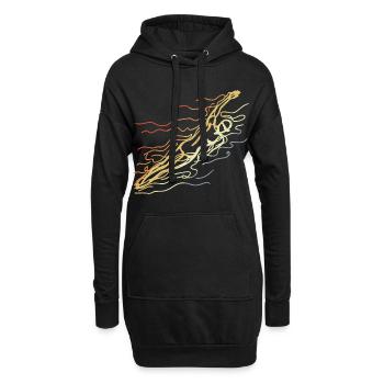 Dessin de natation Vintage - Sweat-shirt à capuche long Femme - noir - Devant