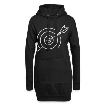 Zielscheibe Skizze - Hoodie-Kleid - Schwarz - Vorne