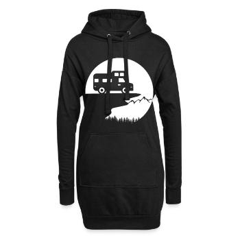 Vanlife Abenteuer: Stilvolles Camper-Design - Hoodie-Kleid - Schwarz - Vorne