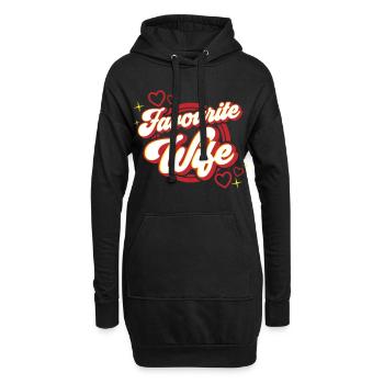 Favourite Wife | Farben änderbar - Hoodie-Kleid - Schwarz - Vorne