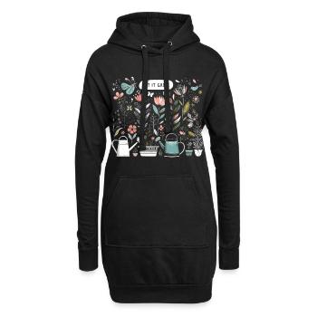 let it grow frühling blumen gartenliebe - Hoodie-Kleid - Schwarz - Vorne