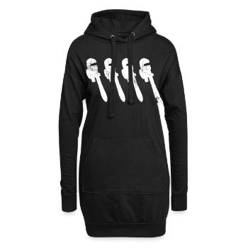 Croquis de clé à pipe - Sweat-shirt à capuche long Femme - noir - Devant