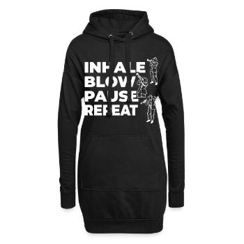 Inspirez, expirez, faites une pause, répétez - Sweat-shirt à capuche long Femme - noir - Devant