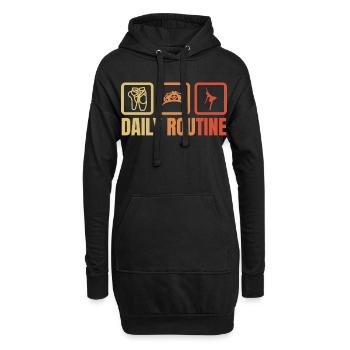 Routine quotidienne de ballet - Sweat-shirt à capuche long Femme - noir - Devant