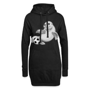 Seal Joueur De Football Football - Sweat-shirt à capuche long Femme - noir - Devant