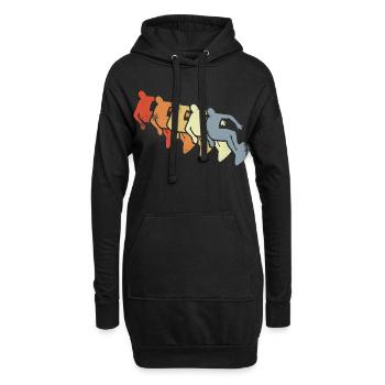 Surfen Retro Look - Hoodie-Kleid - Schwarz - Vorne