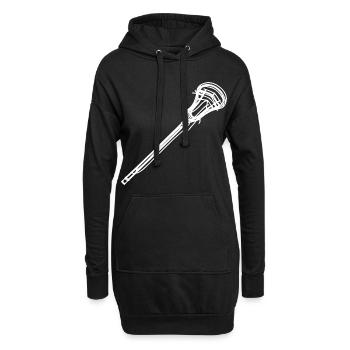 Lacrosse Schläger Skizze - Hoodie-Kleid - Schwarz - Vorne